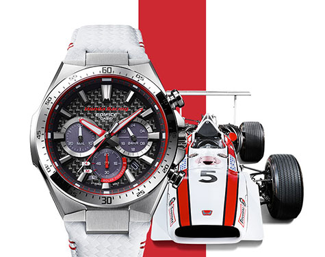 Edifice Honda Racing Limitirani model  EQS-800HR-1A odaje počast istoriji Honda Motor kompanije i čuvenog Honda Racing nasleđa.